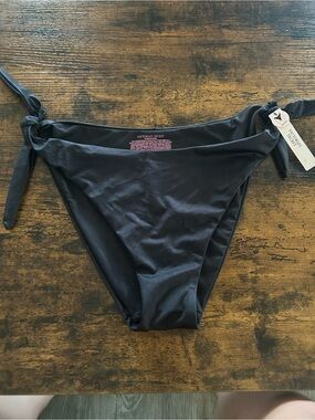 Victoria's Secret Black Tie-Side Bikini Bottoms